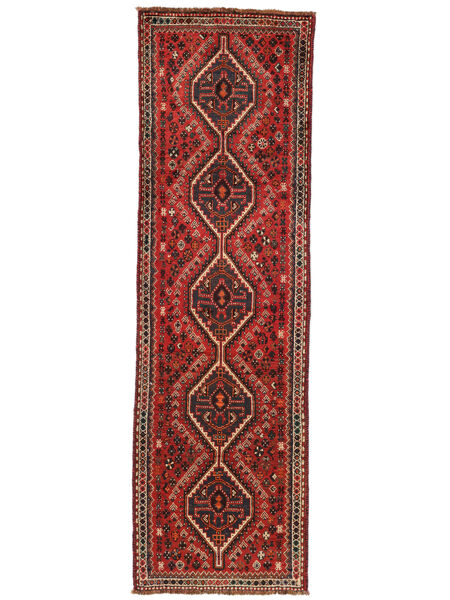  Orientalsk Shiraz Tæppe 87X280Løber Mørkerød/Sort Uld, Persien/Iran Carpetvista