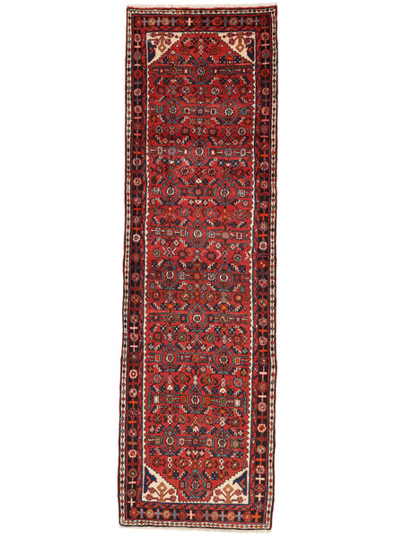  89X296 Hosseinabad Fine Rug Runner
 Dark Red/Black Persia/Iran Carpetvista