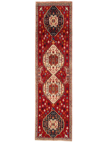  Persian Hamadan Fine Rug 81X307 Dark Red/Brown Carpetvista