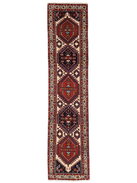  Ardebil Fine Rug 73X305 Persian Wool Black/Dark Red Small Carpetvista