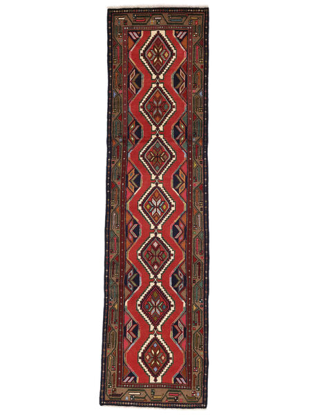 Tappeto Persiano Asadabad 80X296 Passatoie Nero/Rosso Scuro (Lana, Persia/Iran)