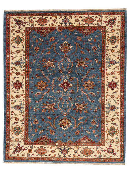 182X226 Tapete Shabargan Moderno Vermelho Escuro/Azul Escuro (Lã, Afeganistão) Carpetvista