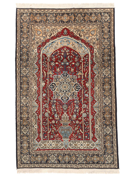 164X264 Ghom Kork/Zijde Vloerkleed Oosters Bruin/Zwart (Wol, Perzië/Iran) Carpetvista