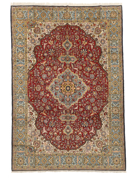  Oosters Ghom Kork/Zijde Vloerkleed 235X340 Bruin/Donkerrood Wol, Perzië/Iran Carpetvista