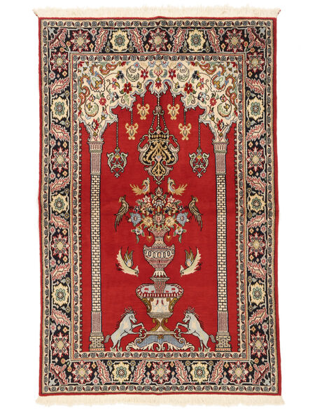  Ghom Kork/De Seda Alfombra 125X200 Persa De Lana Rojo Oscuro/Marrón Pequeño Carpetvista