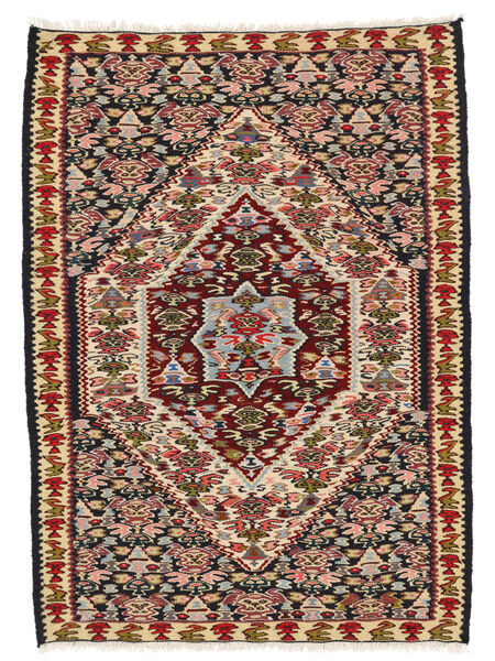 Tappeto Persiano Kilim Senneh Fine 80X108 Marrone/Nero (Lana, Persia/Iran)