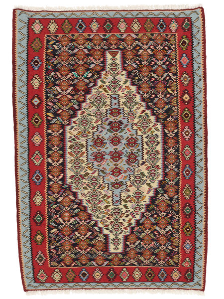  Perzisch Kelim Senneh Fine Vloerkleed 76X110 Donkerrood/Zwart Carpetvista