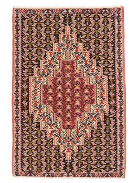 78X117 Alfombra Kilim Senneh Fine Oriental Negro/Rojo Oscuro (Lana, Persia/Irán) Carpetvista