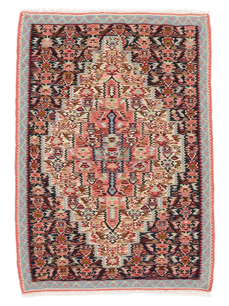  Perzsa Kilim Senneh Fine Szőnyeg 78X104 Sötétpiros/Barna Carpetvista