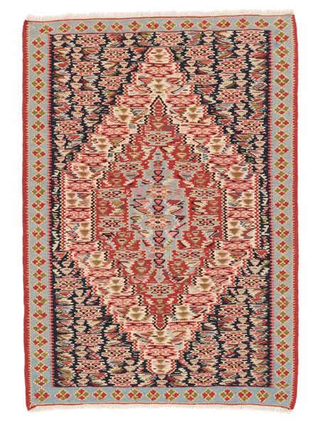 75X106 Tappeto Orientale Kilim Senneh Fine Marrone/Rosso Scuro (Lana, Persia/Iran) Carpetvista