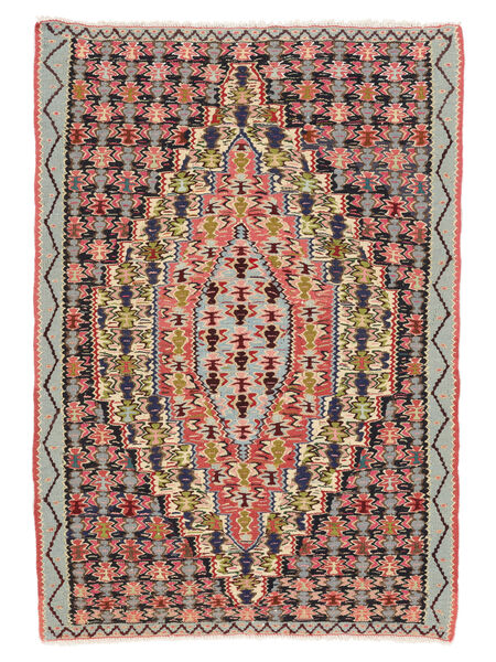 Alfombra Persa Kilim Senneh Fine 74X106 Verde/Marrón (Lana, Persia/Irán)