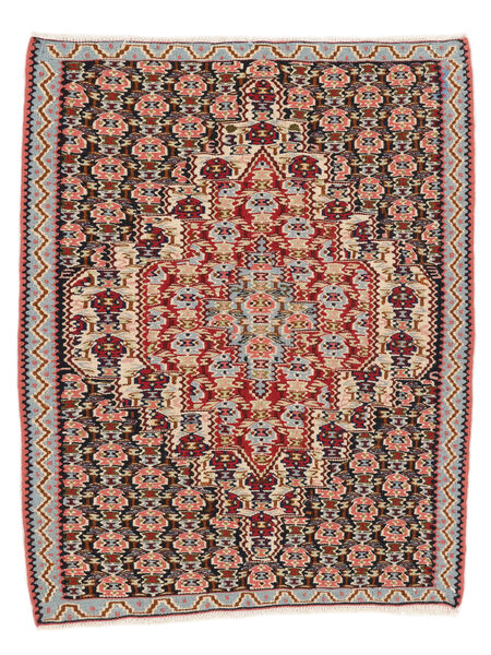 77X97 Alfombra Kilim Senneh Fine Oriental Rojo Oscuro/Marrón (Lana, Persia/Irán) Carpetvista