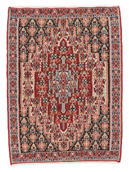  Persian Kilim Senneh Fine Rug 78X106 Dark Red/Black Carpetvista