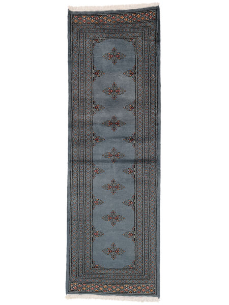  Pakistański Bucharski 2Ply Dywan 63X193 Wełniany Czarny/Ciemnoniebieski Mały Carpetvista