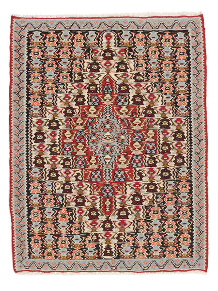 78X102 Tapete Oriental Kilim Senneh Fine Castanho/Vermelho Escuro (Lã, Pérsia/Irão) Carpetvista