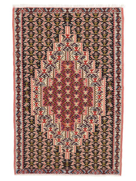  Perzsa Kilim Senneh Fine Szőnyeg 78X117 Fekete/Barna Carpetvista