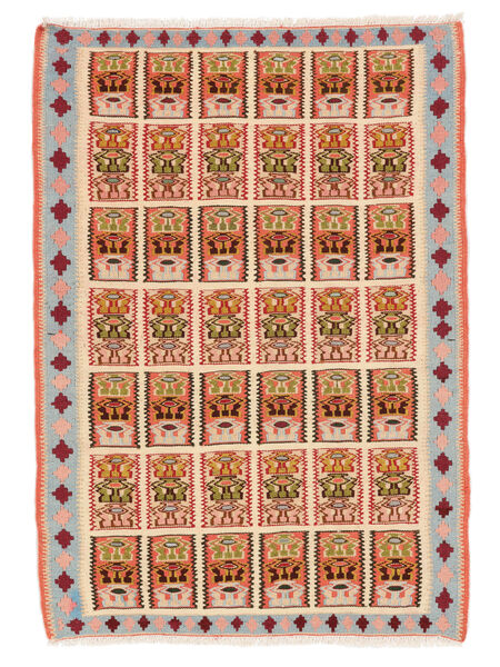  73X103 Kelim Senneh Fine Teppich Braun/Rot Persien/Iran Carpetvista