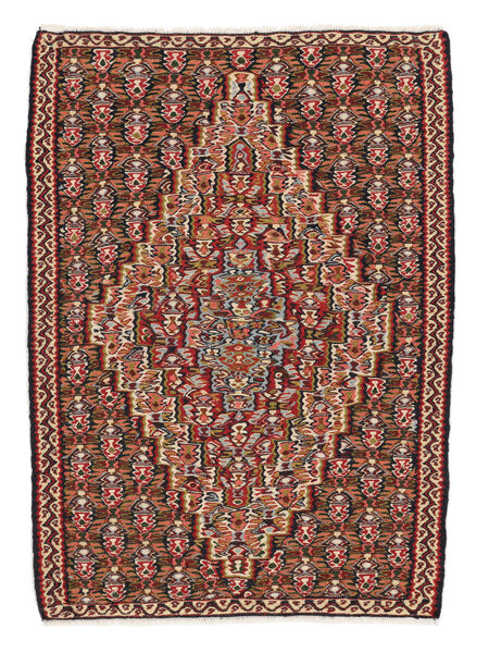  Persian Kilim Senneh Fine Rug 78X107 Dark Red/Black Carpetvista