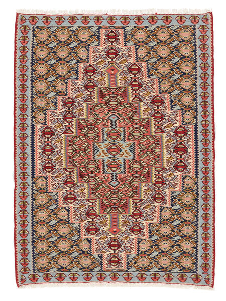 76X103 Tapete Kilim Senneh Fine Oriental Castanho/Vermelho Escuro (Lã, Pérsia/Irão) Carpetvista