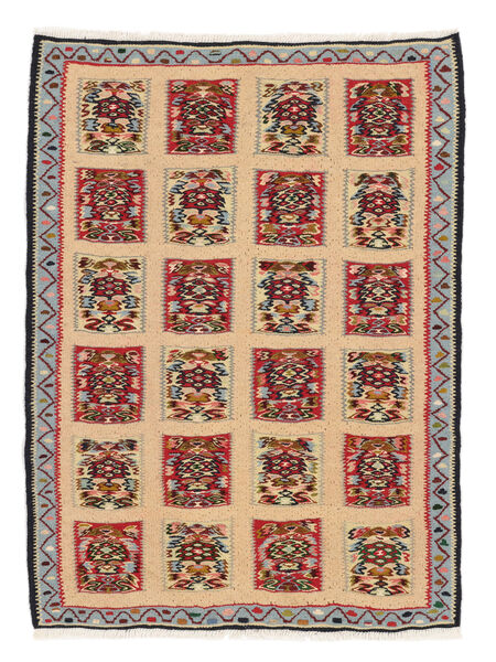 Tapete Persa Kilim Senneh Fine 75X101 Laranja/Vermelho Escuro (Lã, Pérsia/Irão)