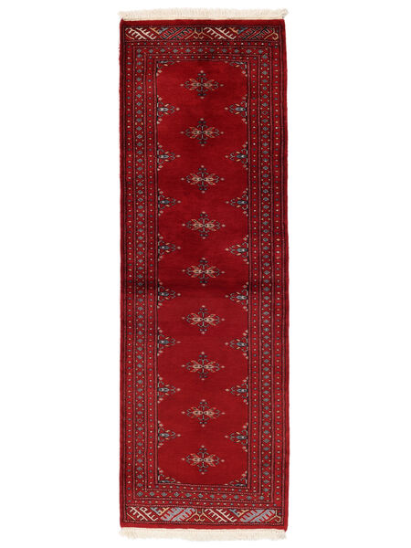 62X187 Tappeto Pakistan Bukara 2Ply Orientale Passatoie Rosso Scuro/Nero (Lana, Pakistan) Carpetvista