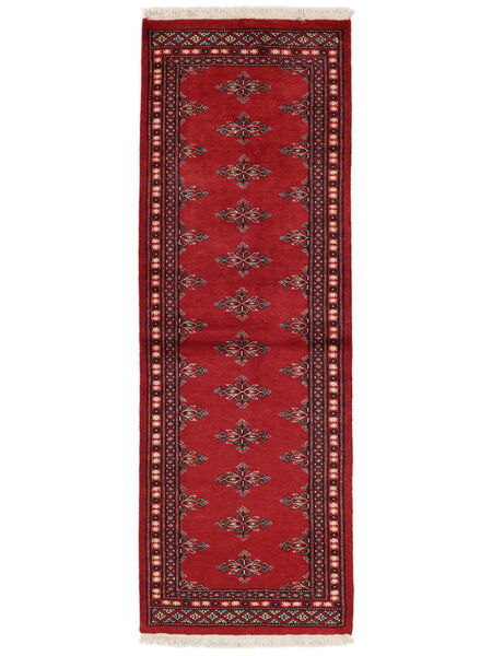  Pakistański Bucharski 2Ply Dywan 63X184 Wełniany Ciemnoczerwony/Czarny Mały Carpetvista