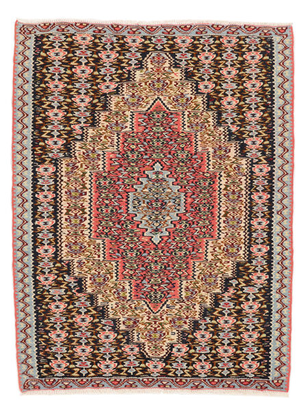  Oosters Kelim Senneh Fine Vloerkleed 78X100 Donkerrood/Zwart Wol, Perzië/Iran Carpetvista