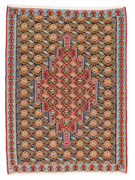 78X103 Tappeto Orientale Kilim Senneh Fine Marrone/Nero (Lana, Persia/Iran) Carpetvista