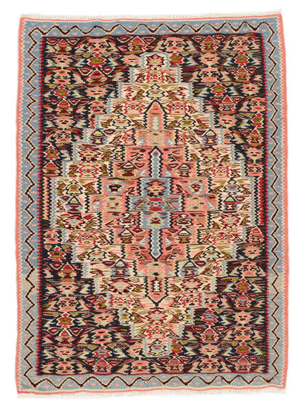 76X105 Tappeto Orientale Kilim Senneh Fine Marrone/Nero (Lana, Persia/Iran) Carpetvista