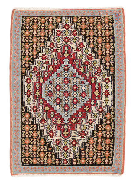 71X102 Kelim Senneh Fine Vloerkleed Oosters Bruin/Zwart (Wol, Perzië/Iran) Carpetvista