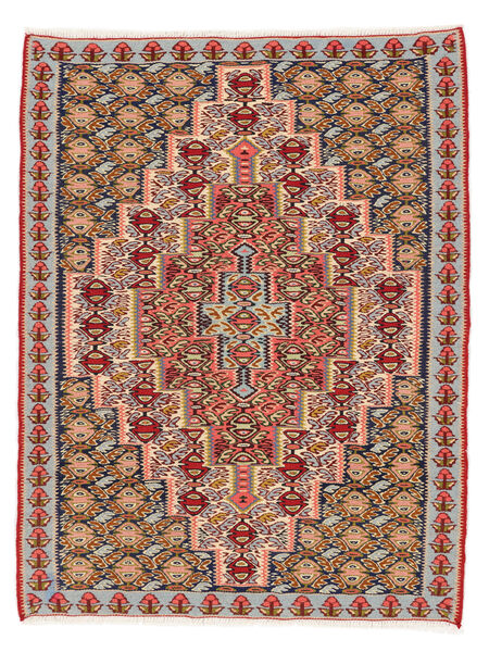 77X100 Tapete Oriental Kilim Senneh Fine Vermelho Escuro/Castanho (Lã, Pérsia/Irão) Carpetvista