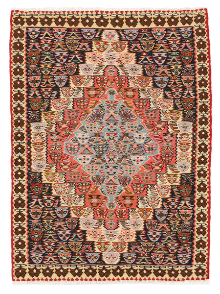 Tappeto Kilim Senneh Fine 82X110 Rosso Scuro/Nero (Lana, Persia/Iran)