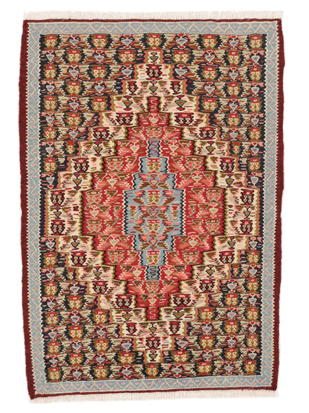  Persian Kilim Senneh Fine Rug 72X101 Dark Red/Brown Carpetvista