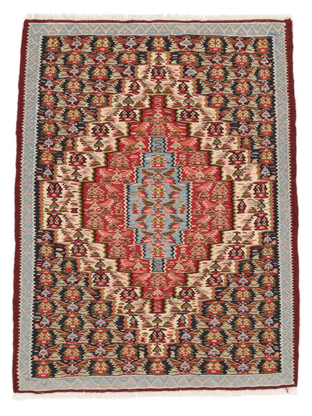 Alfombra Kilim Senneh Fine 75X100 Rojo Oscuro/Marrón (Lana, Persia/Irán)