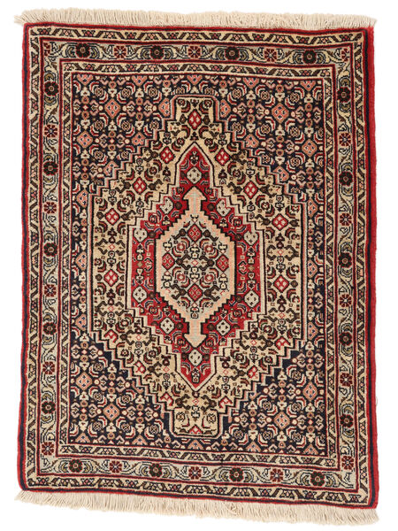  73X100 Senneh Vloerkleed Zwart/Bruin Perzië/Iran Carpetvista