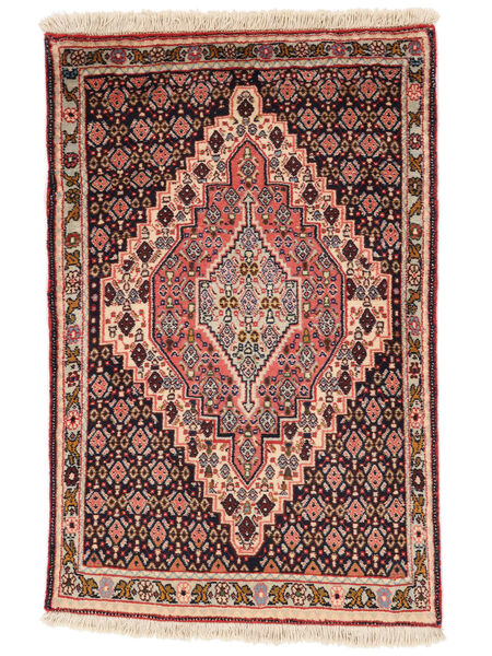  Persian Senneh Rug 72X110 Black/Dark Red Carpetvista