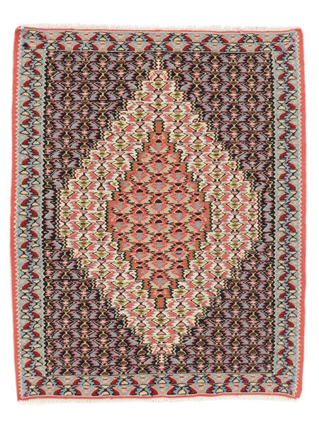 Alfombra Persa Kilim Senneh Fine 77X95 Marrón/Negro (Lana, Persia/Irán)