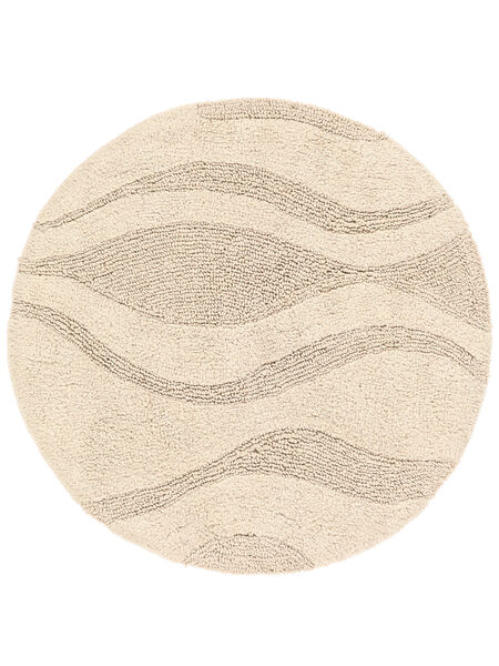  Ø 120 Lavable Pequeño Breeze Alfombra - Beige Crema Algodón