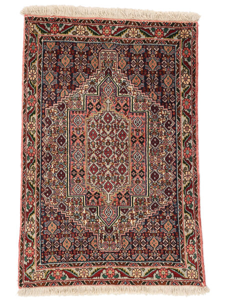  Senneh Rug 67X103 Persian Wool Black/Dark Red Small Carpetvista