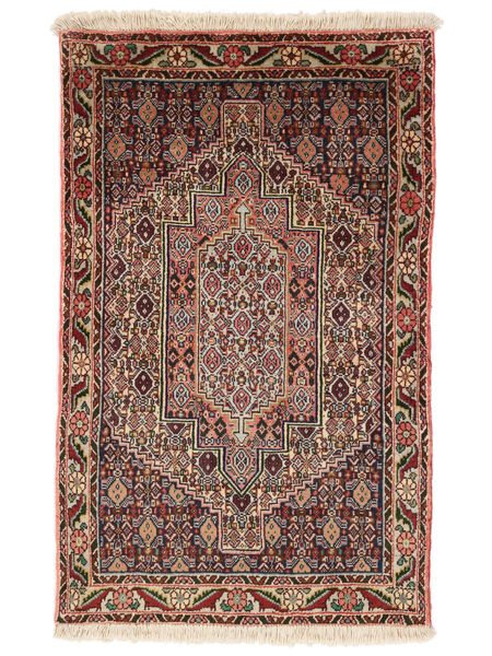  Senneh Rug 67X108 Persian Wool Dark Red/Black Small Carpetvista