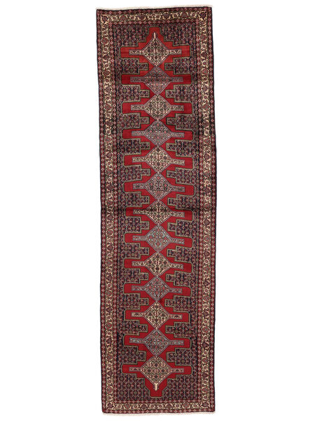 Tappeto Orientale Senneh 97X342 Passatoie Rosso Scuro/Nero (Lana, Persia/Iran)