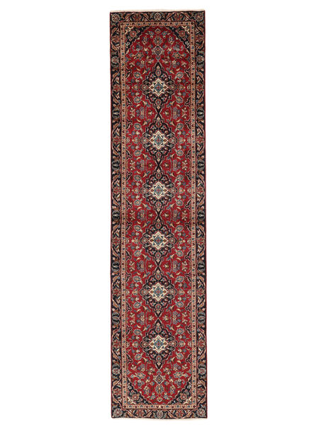  Oriental Keshan Rug 91X391 Runner
 Dark Red/Black Wool, Persia/Iran Carpetvista