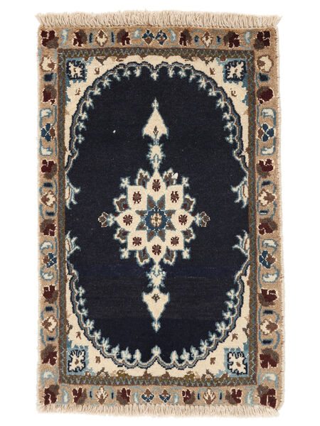 50X75 Alfombra Nain Oriental Negro/Marrón (Lana, Persia/Irán) Carpetvista