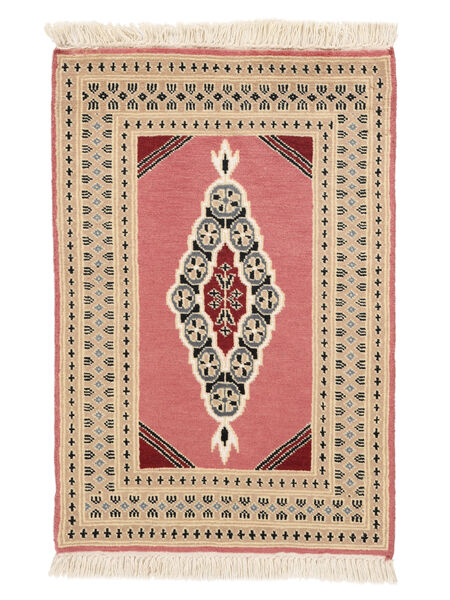  Pakistan Buchara 2Ply 63X93 Wollteppich Braun/Rot Klein Carpetvista