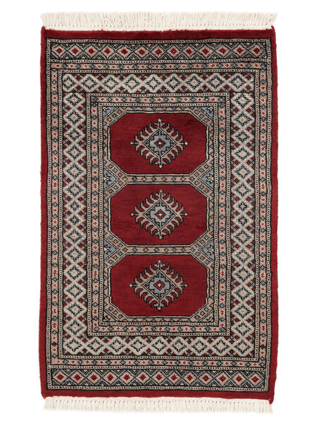  Pakistan Bokhara 2Ply Vloerkleed 65X102 Wol Zwart/Bruin Klein Carpetvista