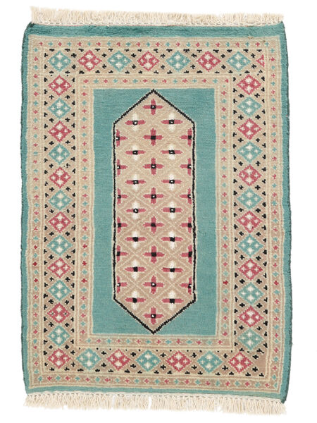 63X87 Dywan Pakistański Bucharski 2Ply Orientalny Beżowy/Zielony (Wełna, Pakistan ) Carpetvista