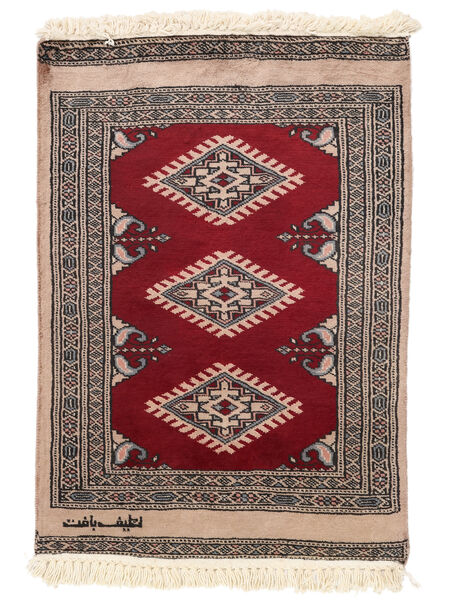 Pakistan Bokhara 3Ply Teppe 61X87 Brun/Mørk Rød Ull, Pakistan Carpetvista