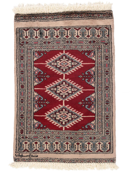  Pakistan Bokhara 3Ply Vloerkleed 61X92 Wol Bruin/Zwart Klein Carpetvista