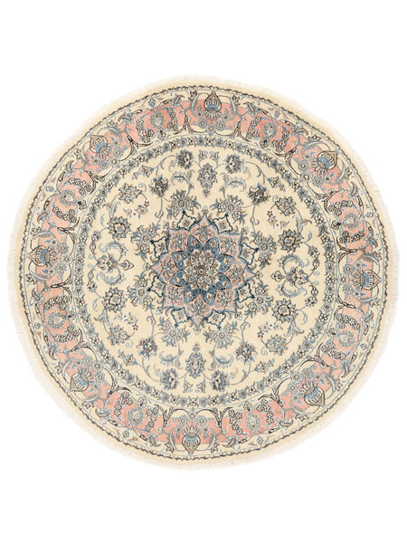  Ø 200 Nain Fine 9La Rug Round Beige/Brown Persia/Iran Carpetvista