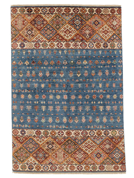 170X255 Shabargan Rug Modern Brown/Dark Blue (Wool, Afghanistan) Carpetvista